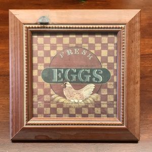 Vintage Hen on Nest FRESH EGGS Farmhouse Print Susan Clickner Signed